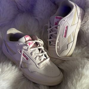 Reebok Women's Cream and Pink Sneakers